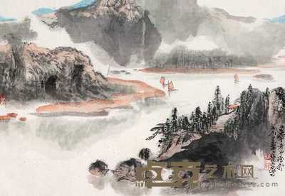 萧平 山水 镜心 32×45cm